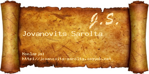 Jovanovits Sarolta névjegykártya